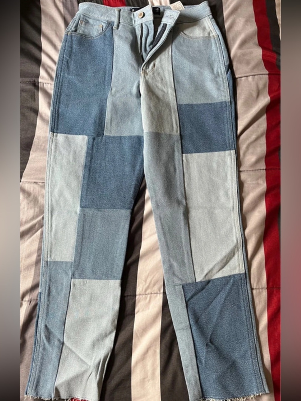 Women’s Patchwork Two-Tone Blue Jeans